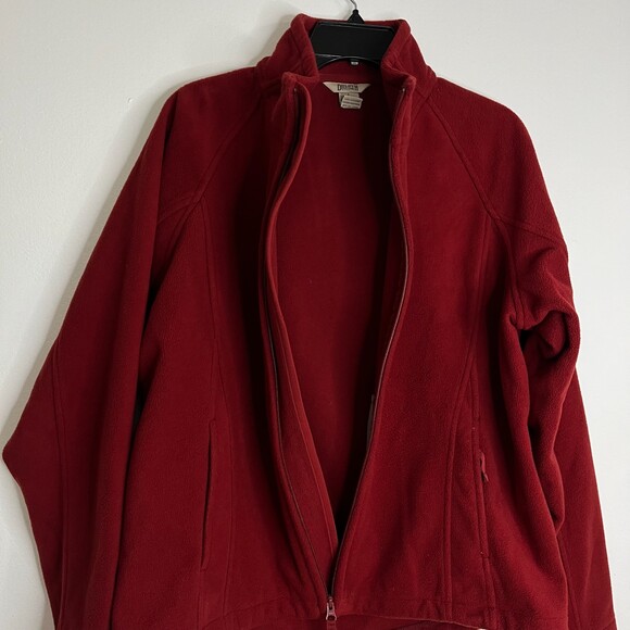 Duluth Trading Fleece Jacket Men's Full Zip Sweater Red Pockets Sz Large - Picture 5 of 10